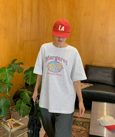 マーガレットナ塩半そでロングTシャツ