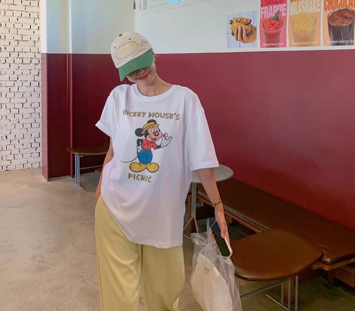 ピクニック ミッキー ナソム半そで ロングTシャツ