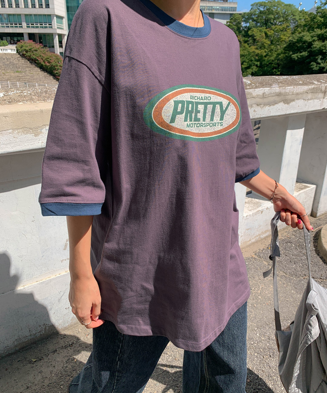 ピュリティ クラックナ塩配色 ラウンド半そでTシャツ