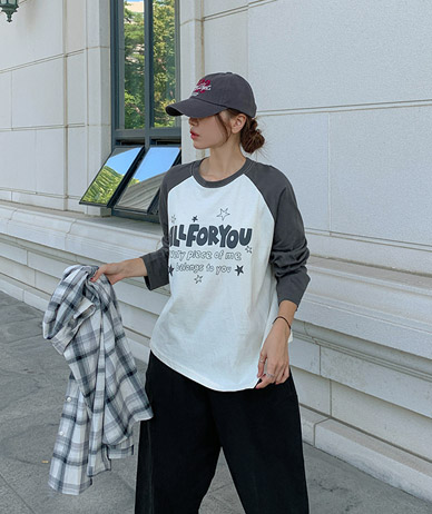 オールフォーユナ塩ラグランアンバル長袖Tシャツ