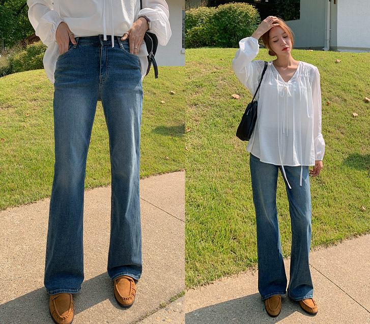 ロディー ヒドゥンバンディング セミデニムブーツカットパンツ