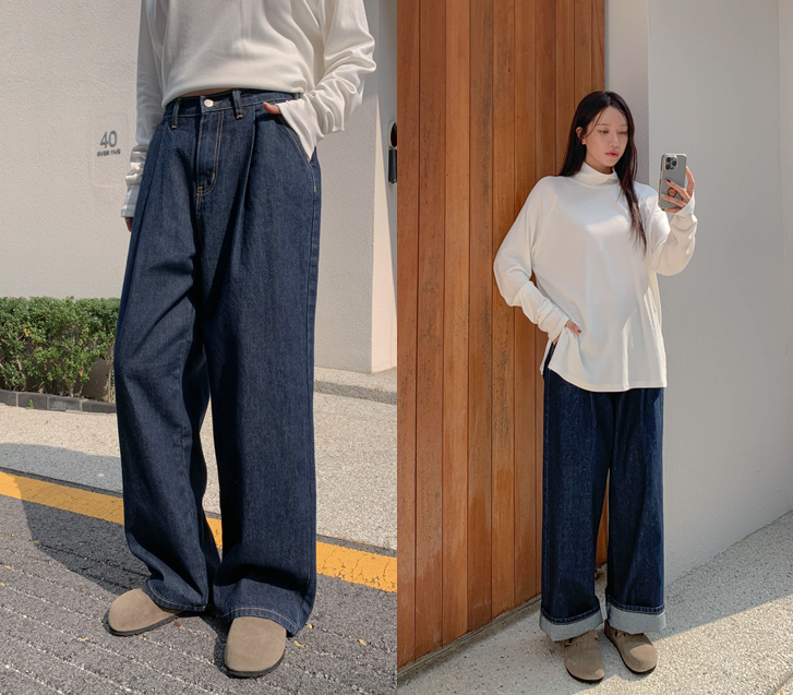 ローインディゴデニムセミ排気パンツ