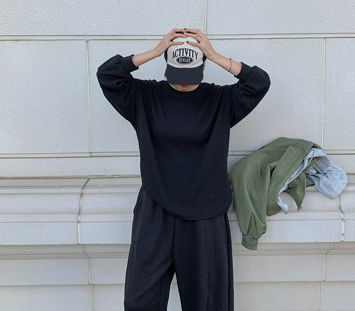 チェイブルワッフルウォッシング長袖Tシャツ